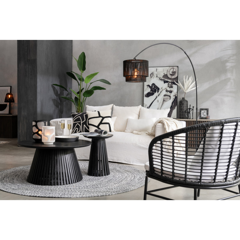 Table d'appoint Ronde Vincent en Bois de manguier Noir - 2