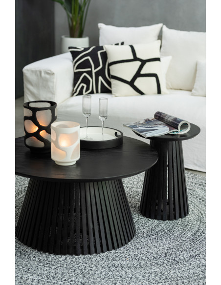 Table d'appoint Ronde Vincent en Bois de manguier Noir - 5