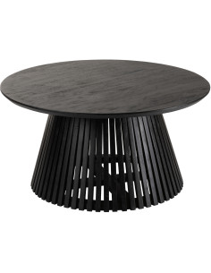 Table basse Ronde Vincent en Bois de manguier Noir - 1