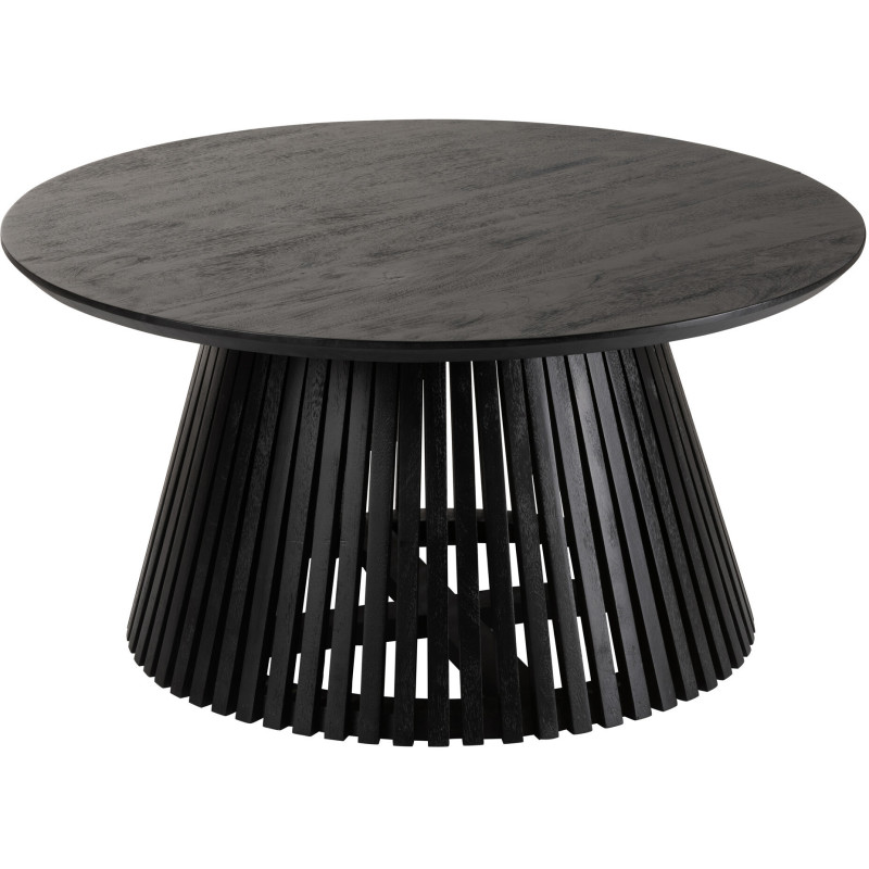 Table basse Ronde Vincent en Bois de manguier Noir - 1