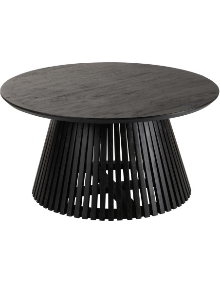 Table basse Ronde Vincent en Bois de manguier Noir - 1
