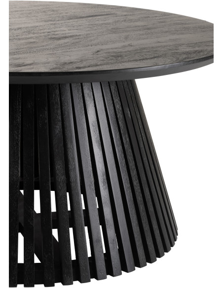 Table basse Ronde Vincent en Bois de manguier Noir - 3