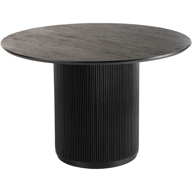 Table à manger Ronde 6 personnes Vincent en Bois de manguier Noir - 1