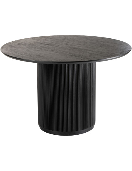Table à manger Ronde 6 personnes Vincent en Bois de manguier Noir - 1