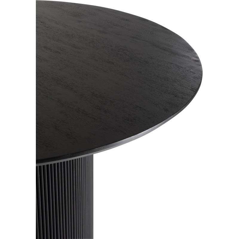 Table à manger Ronde 6 personnes Vincent en Bois de manguier Noir - 3