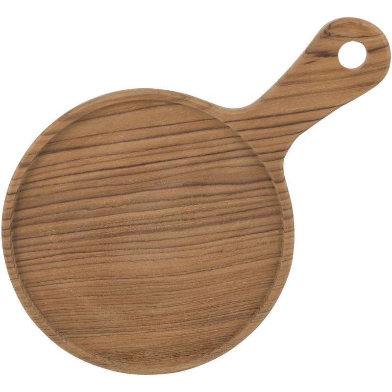 Planche Ronde à découper 30 cm Natura en Bois de teck Naturel - 1