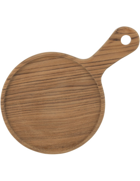 Planche Ronde à découper 30 cm Natura en Bois de teck Naturel - 1