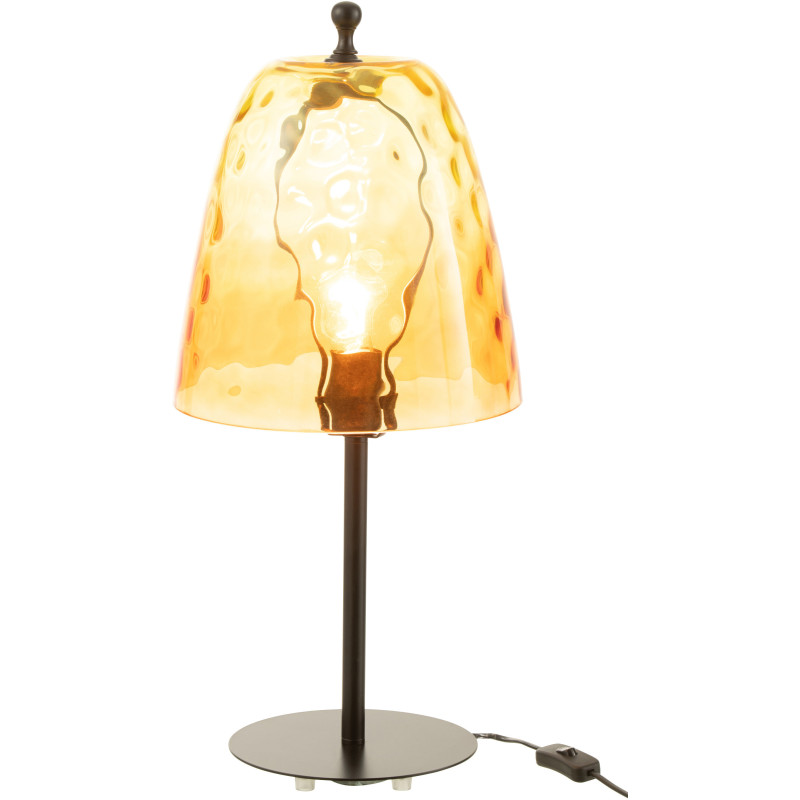 Lampe à poser Océane en Verre Jaune Métal Noir - 2