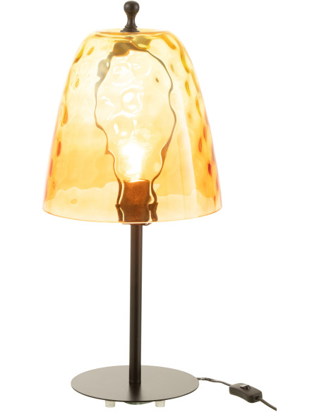 Lampe à poser Océane en Verre Jaune Métal Noir - 2