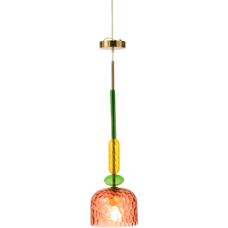 Suspension Fiona 20 cm en Verre Rouge Métal - 3