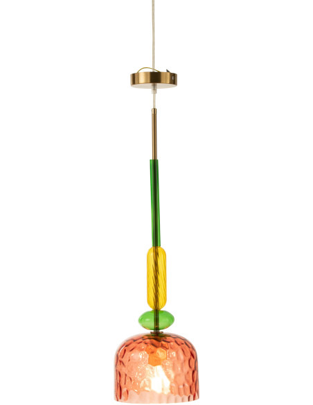 Suspension Fiona 20 cm en Verre Rouge Métal - 3