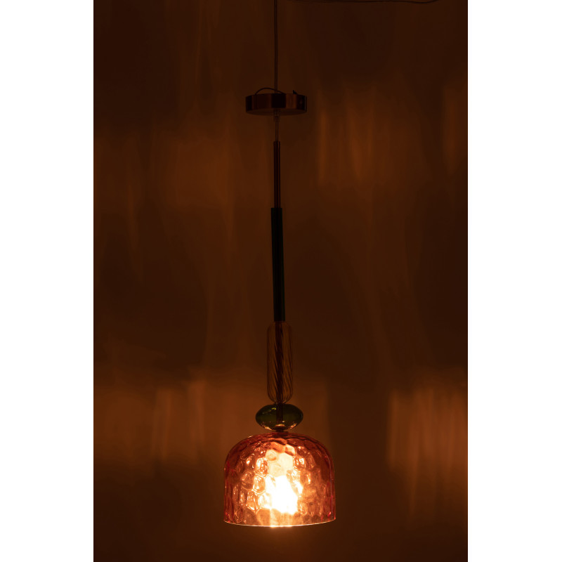 Suspension Fiona 20 cm en Verre Rouge Métal - 4