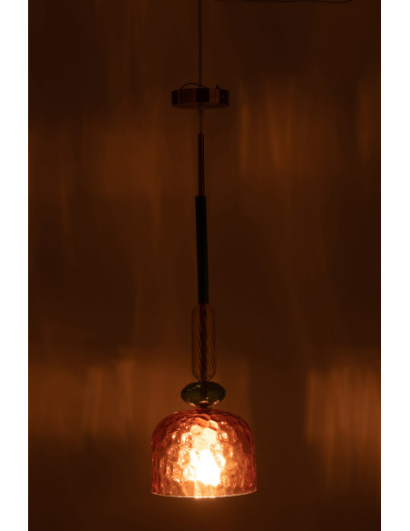 Suspension Fiona 20 cm en Verre Rouge Métal - 4