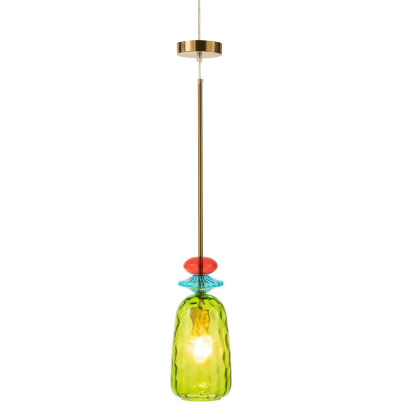 Suspension Laurence 15 cm en Verre Vert Métal - 3