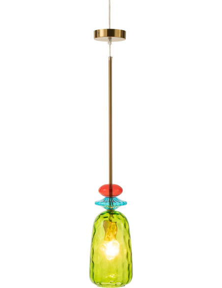 Suspension Laurence 15 cm en Verre Vert Métal - 3