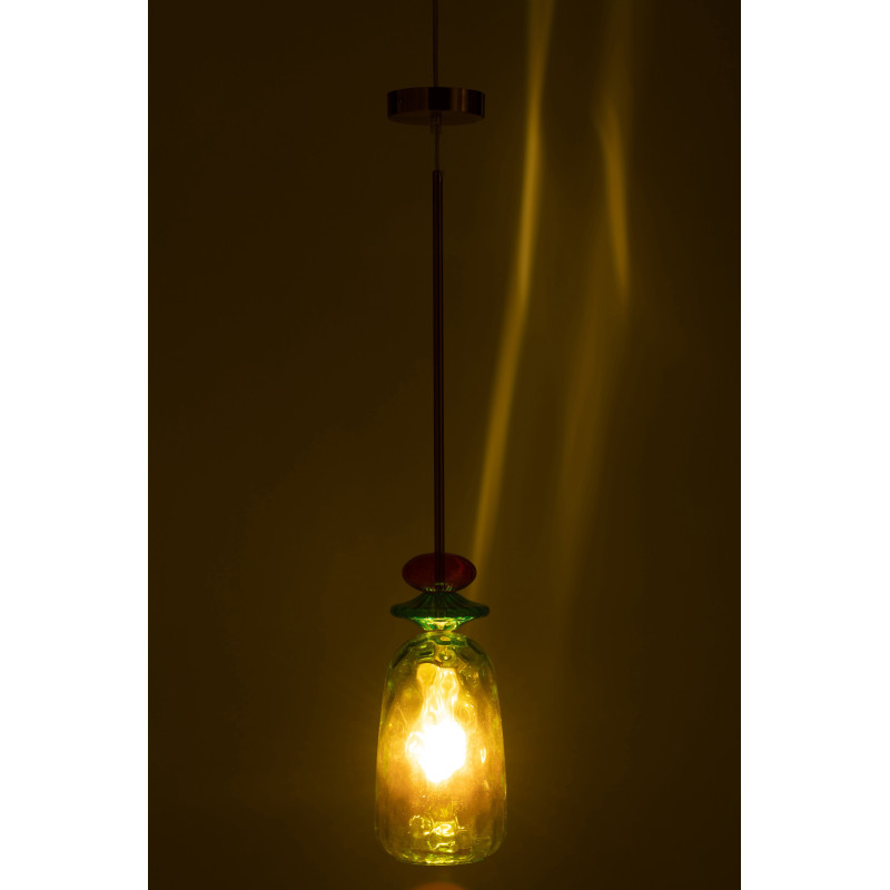 Suspension Laurence 15 cm en Verre Vert Métal - 4
