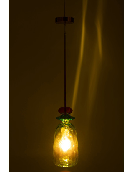 Suspension Laurence 15 cm en Verre Vert Métal - 4