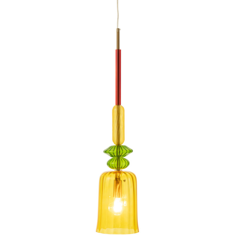 Suspension Zoé 15 cm en Verre Jaune Métal - 3