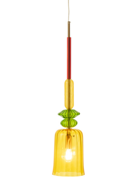 Suspension Zoé 15 cm en Verre Jaune Métal - 3