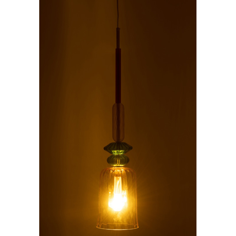 Suspension Zoé 15 cm en Verre Jaune Métal - 4