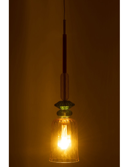 Suspension Zoé 15 cm en Verre Jaune Métal - 4