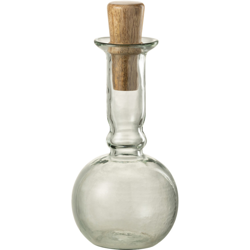 Bouteille avec bouchon 650 ml Willow en Verre Transparent Bois de saule Naturel - 1