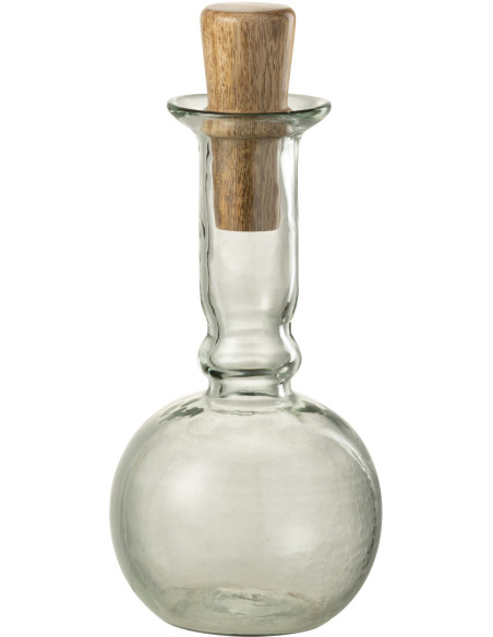 Bouteille avec bouchon 650 ml Willow en Verre Transparent Bois de saule Naturel - 1