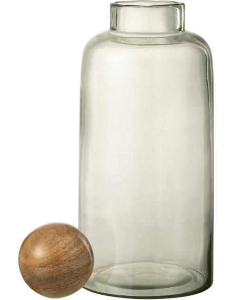 Carafe avec bouchon 4 L Willow en Verre Transparent Bois de saule Naturel - 3