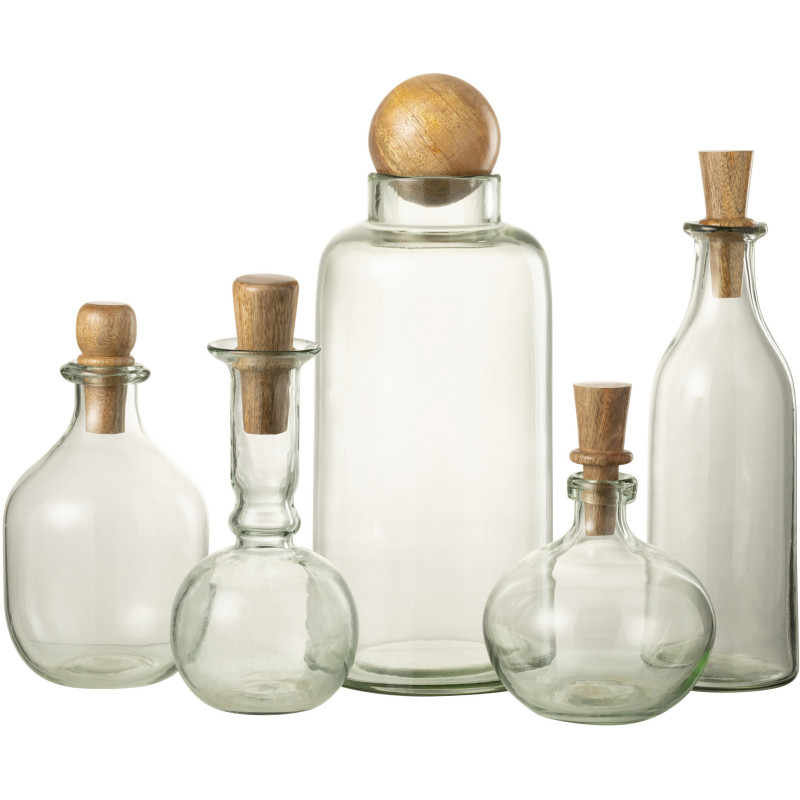 Carafe avec bouchon 4 L Willow en Verre Transparent Bois de saule Naturel - 4