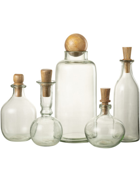 Carafe avec bouchon 4 L Willow en Verre Transparent Bois de saule Naturel - 4