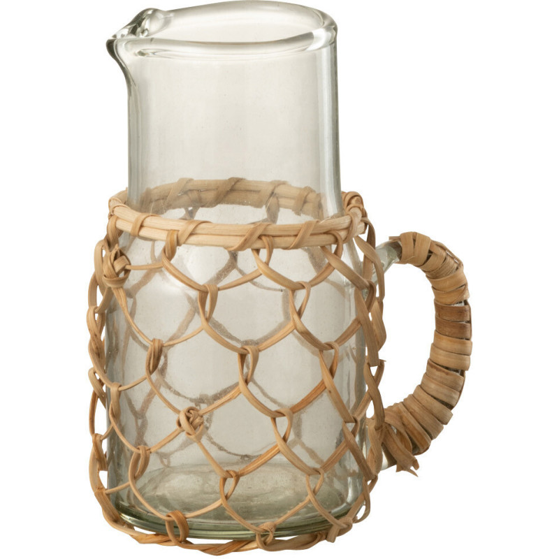 Pichet 150 ml Pesci en Verre Transparent Rotin Naturel - 1