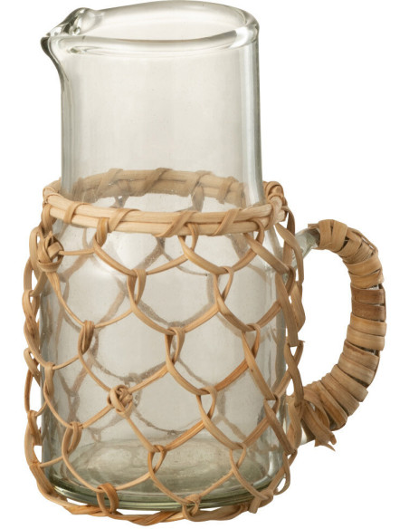 Pichet 150 ml Pesci en Verre Transparent Rotin Naturel - 1