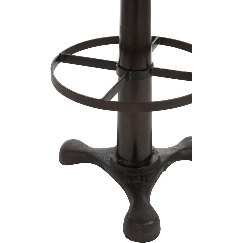 Tabouret de bar Bistro en Cuir véritable Noir Métal Noir - 2