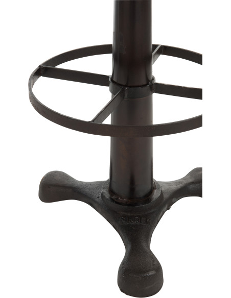 Tabouret de bar Bistro en Cuir véritable Noir Métal Noir - 2