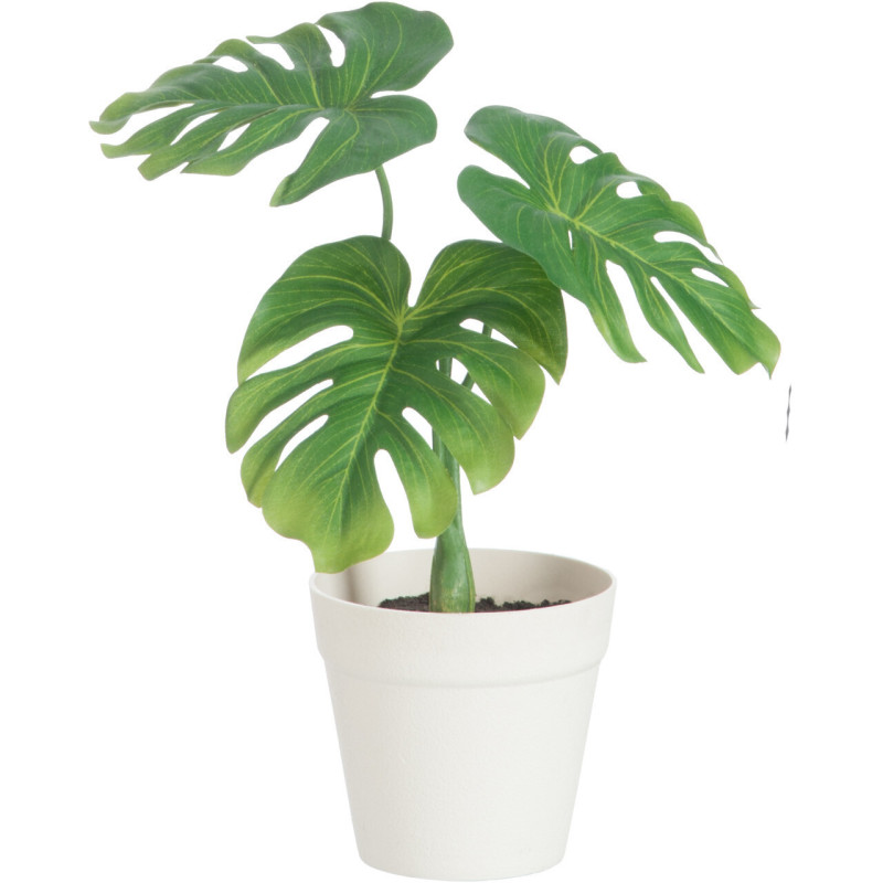 Plante artificielle Philodendron Hauteur 25 cm en Plastique Vert Avec pot - 1