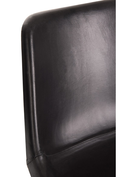 Chaise Loft en Cuir véritable Noir Métal Noir - 7