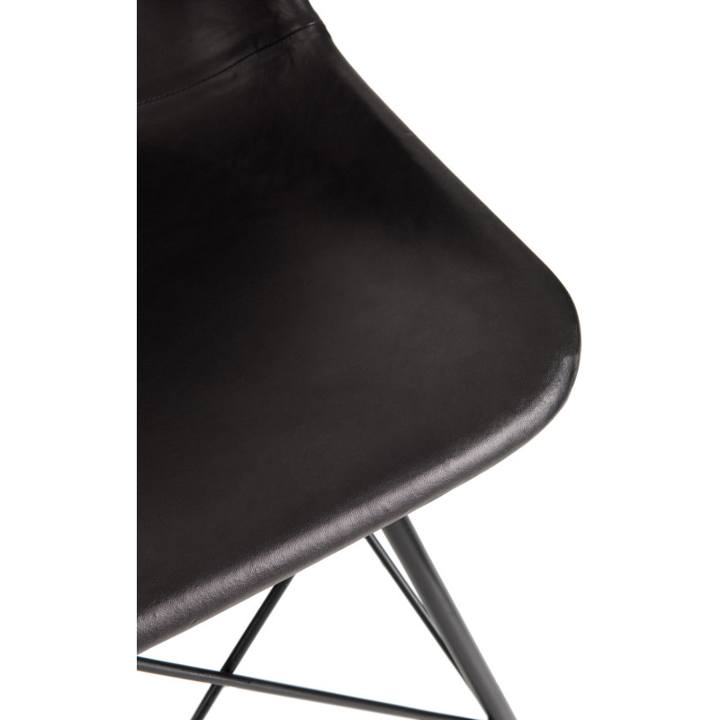 Chaise Loft en Cuir véritable Noir Métal Noir - 8