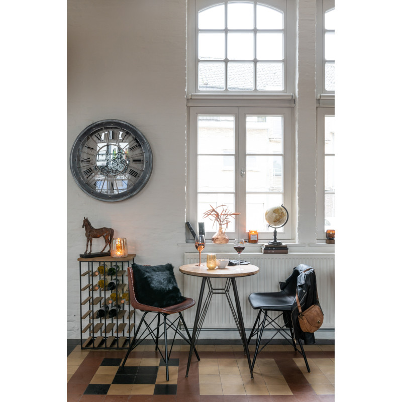 Chaise Loft en Cuir véritable Noir Métal Noir - 9