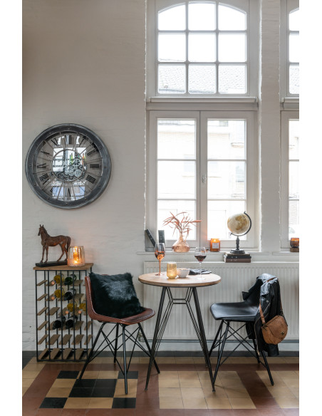Chaise Loft en Cuir véritable Noir Métal Noir - 9