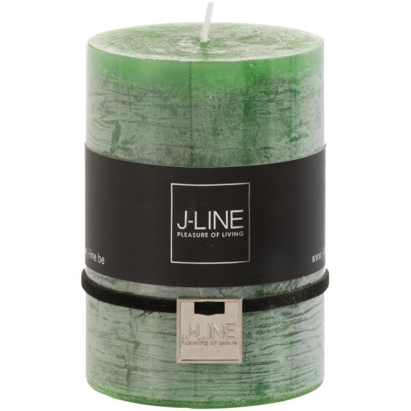 Bougie Cylindrique XL Vert clair J-Line en Cire 48 heures Hauteur 10 cm - 1