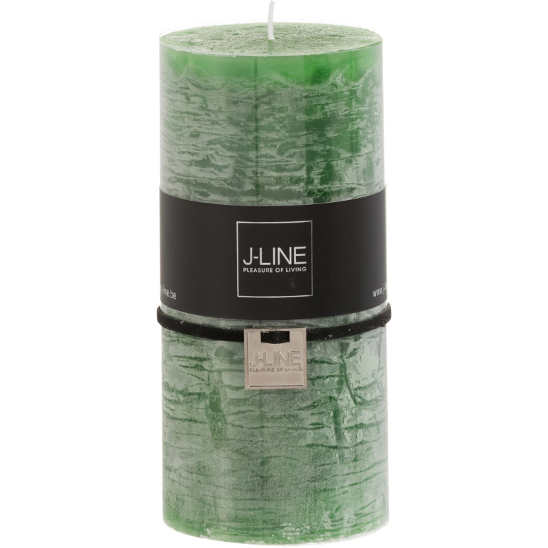 Bougie Cylindrique XXL Vert clair J-Line en Cire 70 heures Hauteur 15 cm - 1