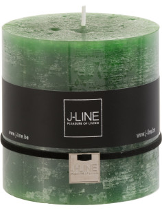 Bougie Cylindrique XXL Vert clair J-Line en Cire 80 heures Hauteur 10 cm - 1