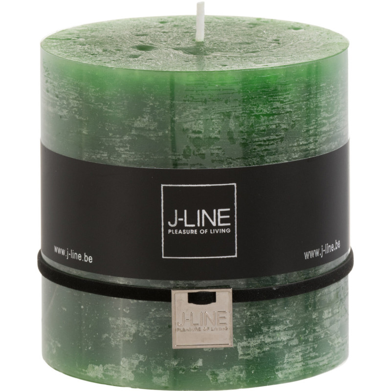 Bougie Cylindrique XXL Vert clair J-Line en Cire 80 heures Hauteur 10 cm - 1