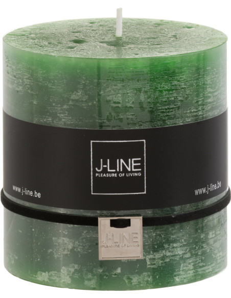 Bougie Cylindrique XXL Vert clair J-Line en Cire 80 heures Hauteur 10 cm - 1