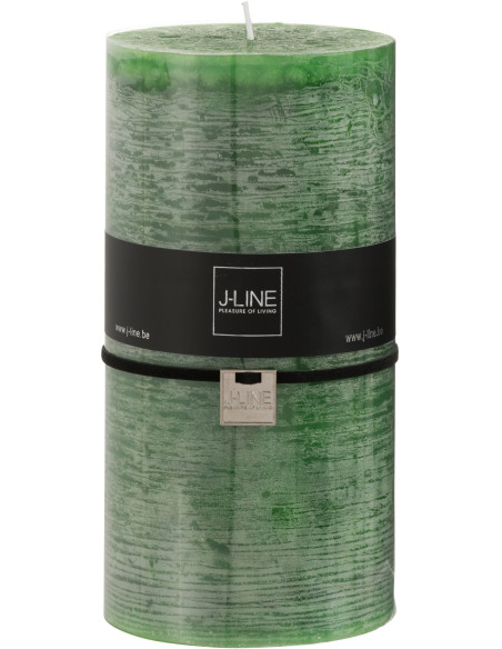 Bougie Cylindrique XXL Vert clair J-Line en Cire 140 heures Hauteur 20 cm - 1
