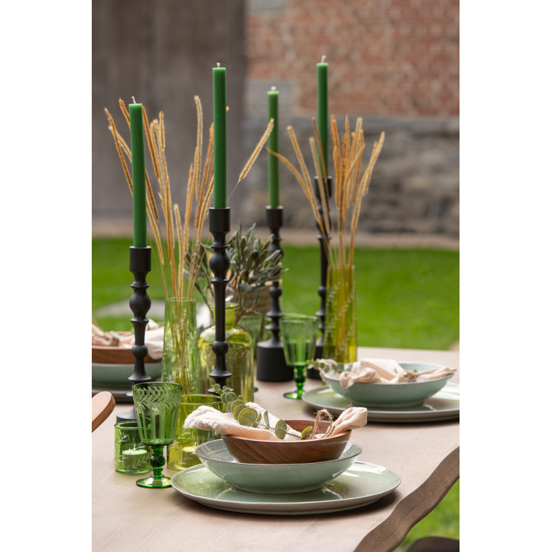 Bougie Cylindrique Vert clair J-Line en Cire 13 heures Hauteur 25 cm (Lot de 6) - 2