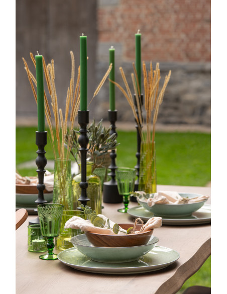 Bougie Cylindrique Vert clair J-Line en Cire 13 heures Hauteur 25 cm (Lot de 6) - 2