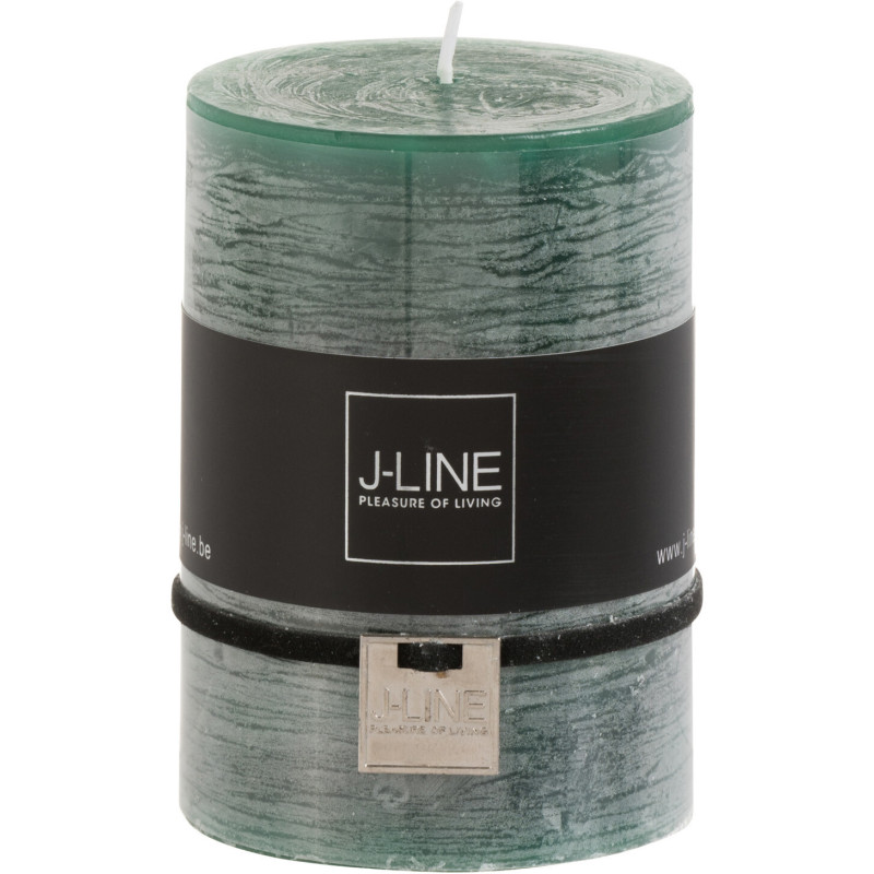 Bougie Cylindrique XL Vert foncé J-Line en Cire 48 heures Hauteur 10 cm - 1