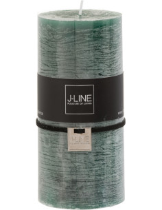 Bougie Cylindrique XXL Vert foncé J-Line en Cire 70 heures Hauteur 15 cm - 1