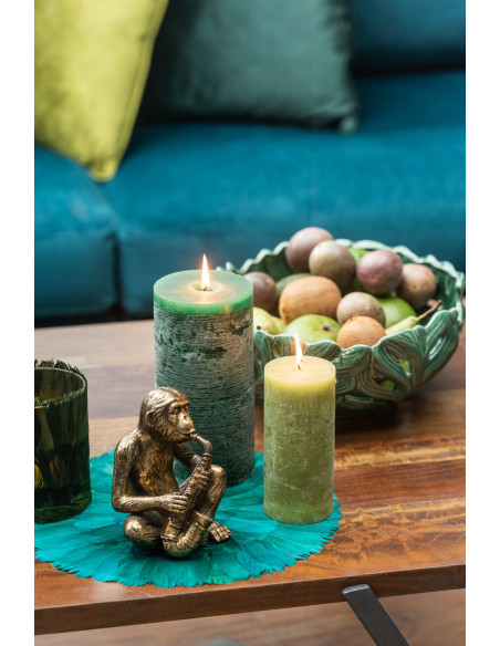 Bougie Cylindrique XXL Vert foncé J-Line en Cire 70 heures Hauteur 15 cm - 2